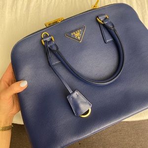 PRADA Promenade bag blue saffiano leather